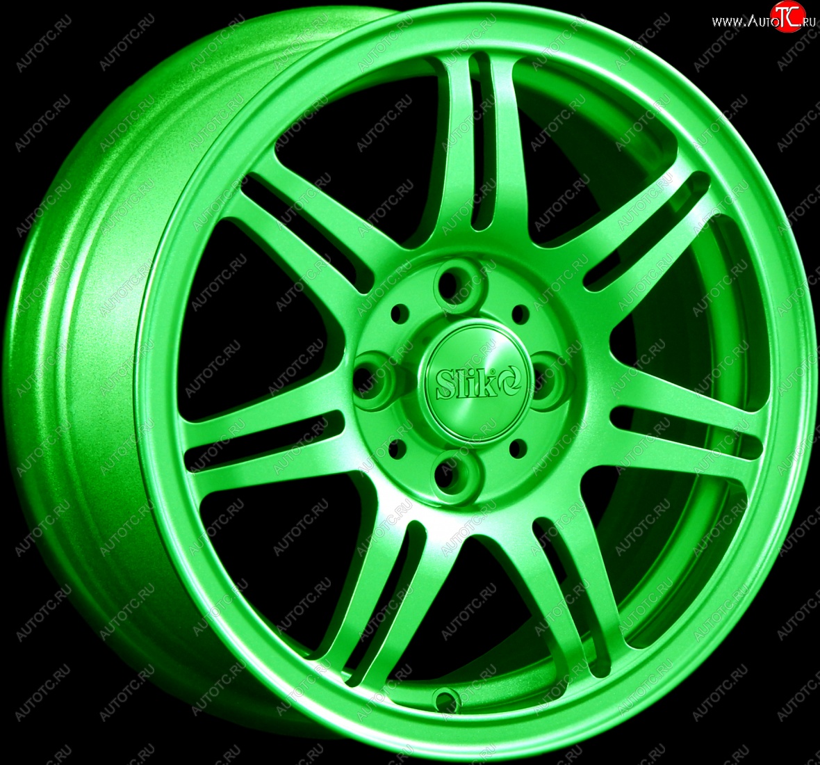 12 799 р. Кованый диск Slik Classik 6x14 (RAL 6038 ярко зеленый)   (Цвет: RAL 6038 ярко зеленый)  с доставкой в г. Воронеж