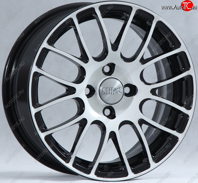 11 899 р. Кованый диск Slik Classik 6.5x15 (Черный глянцевый с белой лицевой поверхностью)   (Цвет: Черный глянцевый с белой лицевой поверхностью)  с доставкой в г. Воронеж