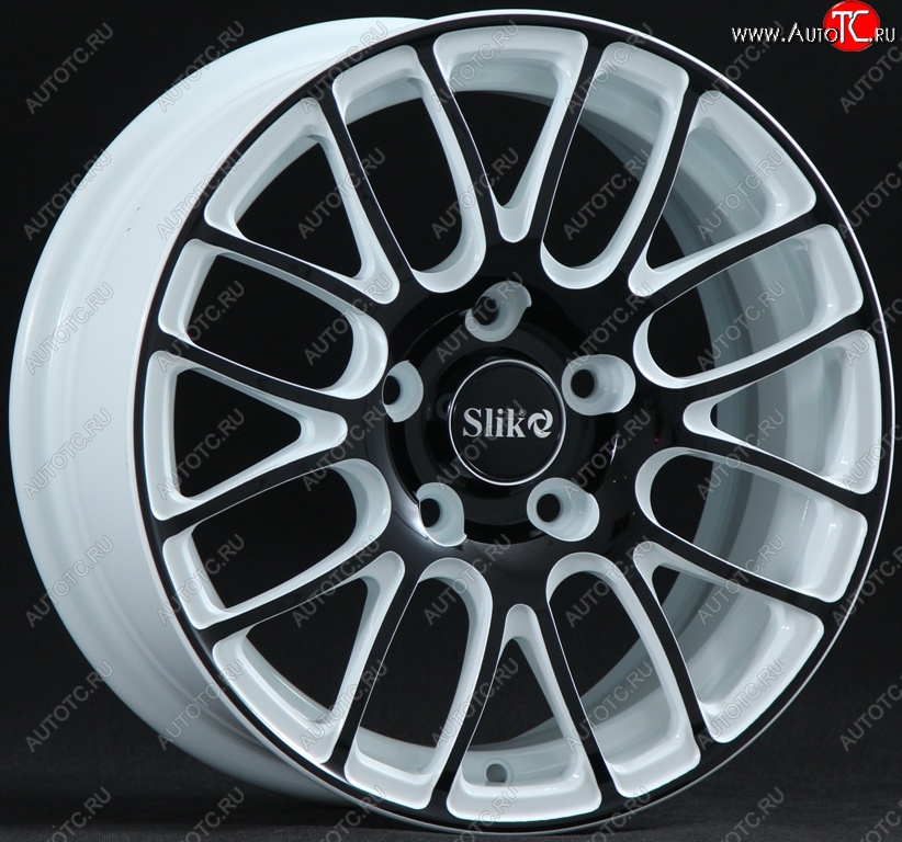 11 899 р. Кованый диск Slik Classik 6.5x15 (Белый глянец с черной лицевой поверхностью)   (Цвет: Белый глянец с черной лицевой поверхностью)  с доставкой в г. Воронеж
