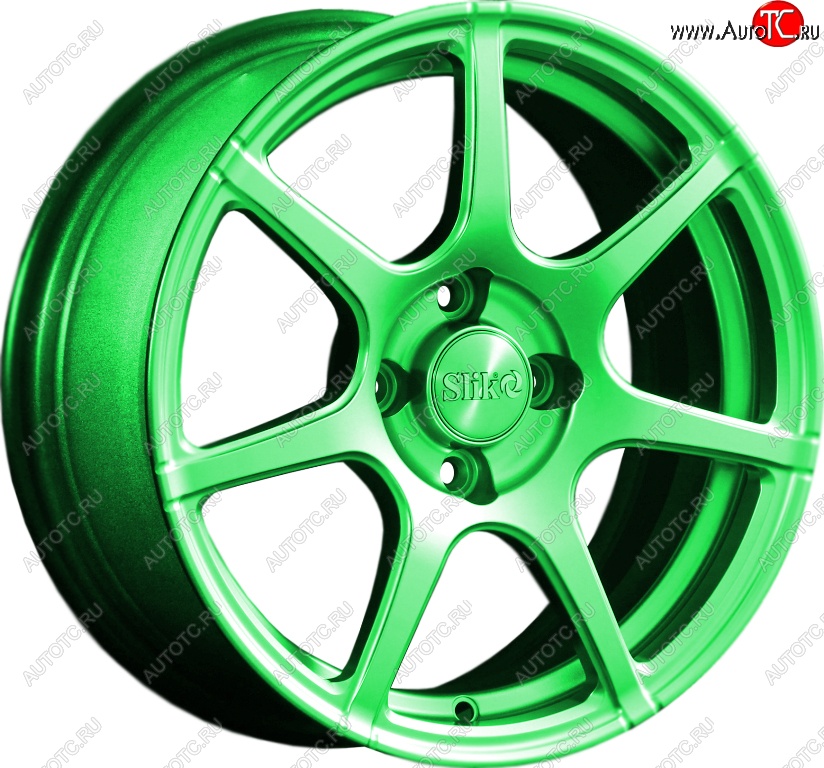 15 249 р. Кованый диск Slik Classik 6.5x15 (RAL 6038 ярко-зеленый)   (Цвет: RAL 6038 ярко-зеленый)  с доставкой в г. Воронеж