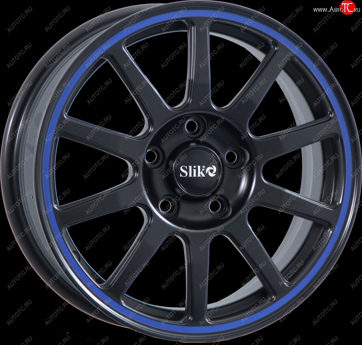 18 999 р. Кованый диск Slik classik R16x6.5 Черный матовый с синим ободом (MBBL) 6.5x16   (Цвет: MBBL)  с доставкой в г. Воронеж