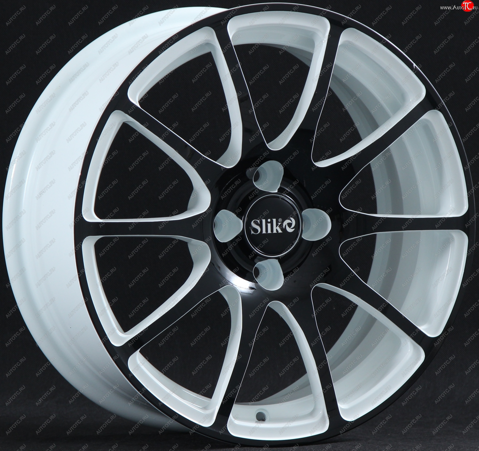 18 999 р. Кованый диск Slik classik R16x6.5 Белый глянцевый с чёрной лицевой поверхностью 6.5x16   (Цвет: Белый глянцевый с чёрной лицевой поверхностью 6.5x16)  с доставкой в г. Воронеж