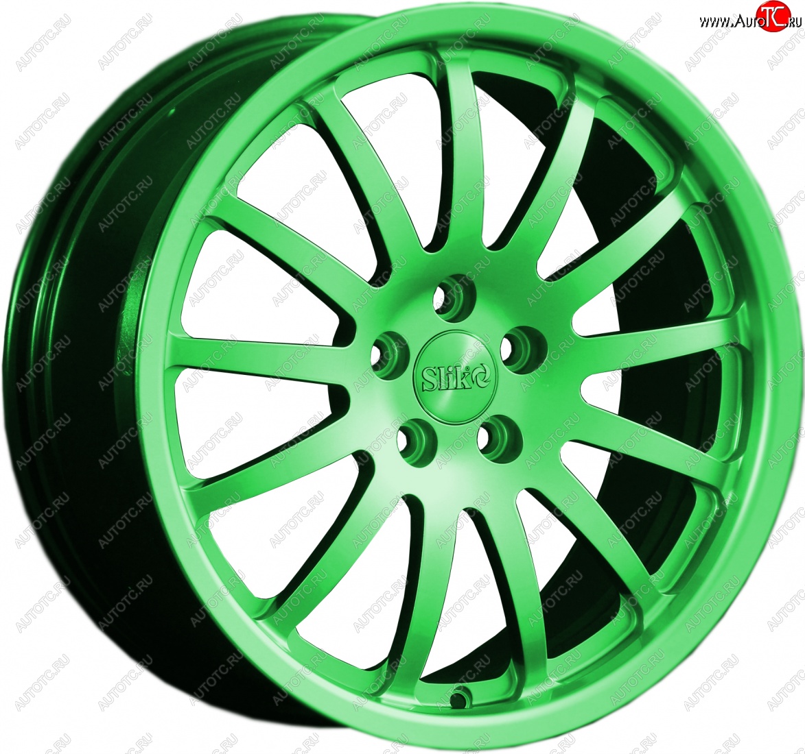 14 599 р. Кованый диск Slik classik R17x7.5 RAL 6038 ярко зеленый (6038) 7.5x17   (Цвет: 6038)  с доставкой в г. Воронеж