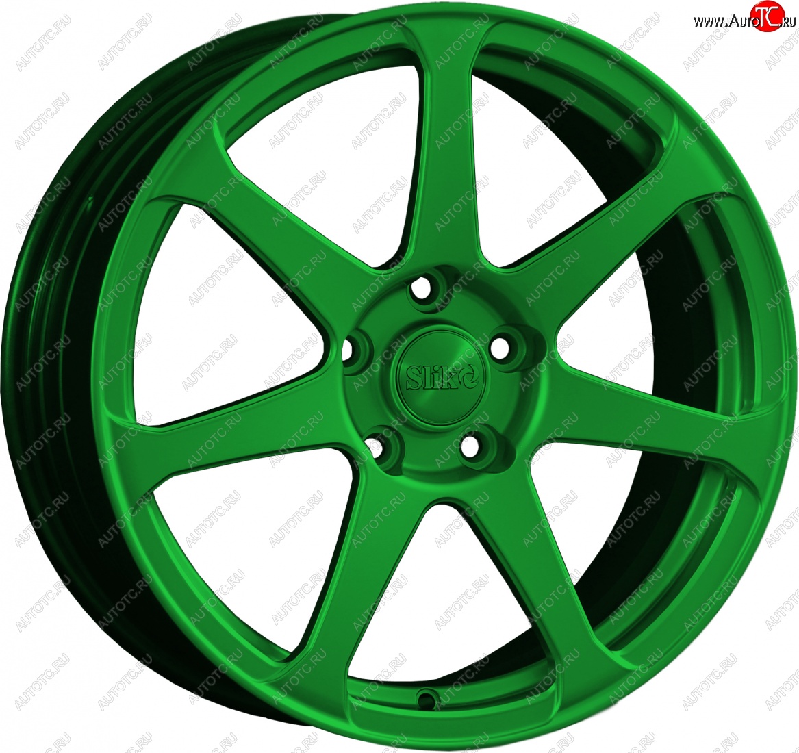 14 499 р. Кованый диск Slik classik R17x7.5 Зеленый (GREEN) 7.5x17   (Цвет: GREEN)  с доставкой в г. Воронеж