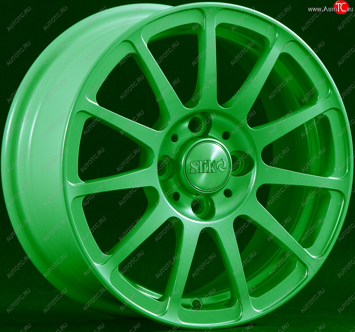 12 849 р. Кованый диск Slik Classik 5.5x14 (зелёный)   (Цвет: зелёный)  с доставкой в г. Воронеж