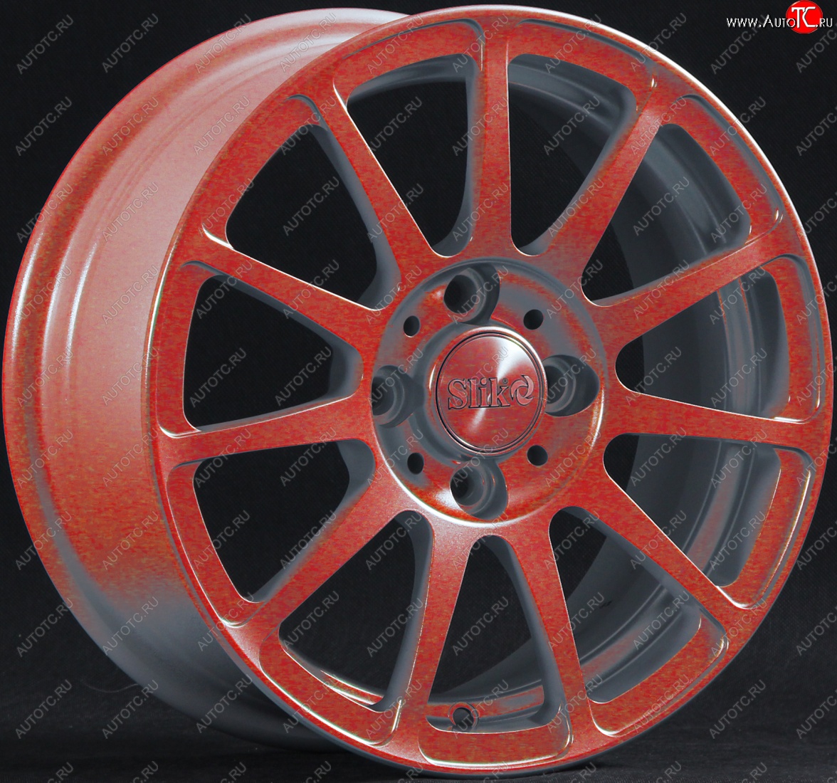 12 849 р. Кованый диск Slik Classik 5.5*14 (Cendy - red)   (Цвет: Cendy - red)  с доставкой в г. Воронеж