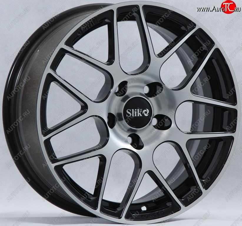 19 449 р. Кованый диск Slik premium R16x6.5 Черный глянцевый с белой лицевой поверхностью (BKFW) 6.5x16   (Цвет: BKFW)  с доставкой в г. Воронеж
