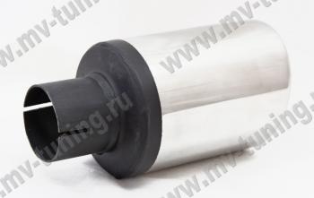 5 399 р. Универсальная насадка на глушитель (Ø100mm, скошенная, перфорированная) MV-TUNING Ford Mondeo MK5 CD391 дорестайлинг седан (2014-2018)  с доставкой в г. Воронеж. Увеличить фотографию 3