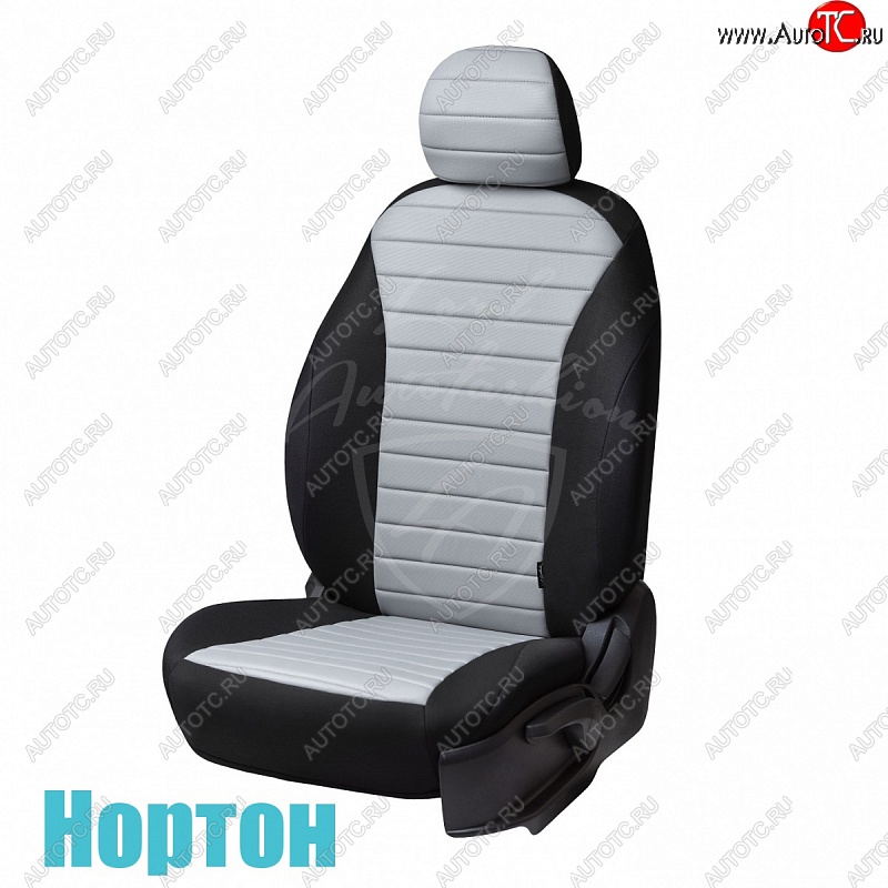 6 299 р. Комплект универсальных чехлов для сидений Lord Autofashion Нортон (трикотаж)   (Черный, вставка светло-серая)  с доставкой в г. Воронеж