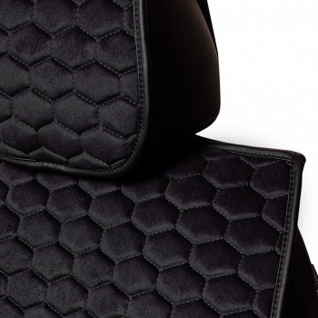 3 299 р. Комплект накидок на сиденья Lord Autofashion Тейлор (велюр, 2 места)   (Чёрный)  с доставкой в г. Воронеж. Увеличить фотографию 3