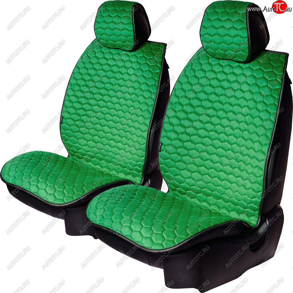 3 299 р. Комплект накидок на сиденья Lord Autofashion Тейлор (велюр, 2 места)   (Зелёный 1655)  с доставкой в г. Воронеж