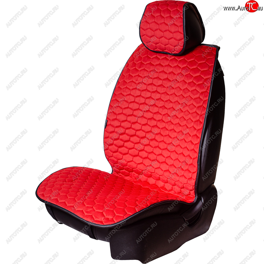 3 299 р. Комплект накидок на сиденья Lord Autofashion Тейлор (велюр, 2 места)   (Красный 4206)  с доставкой в г. Воронеж