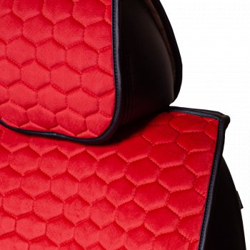 3 299 р. Комплект накидок на сиденья Lord Autofashion Тейлор (велюр, 2 места)   (Красный 4206)  с доставкой в г. Воронеж. Увеличить фотографию 3