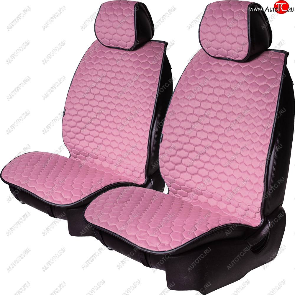 3 299 р. Комплект накидок на сиденья Lord Autofashion Тейлор (велюр, 2 места)   (Розовый 465)  с доставкой в г. Воронеж