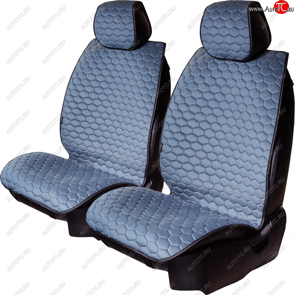 3 299 р. Комплект накидок на сиденья Lord Autofashion Тейлор (велюр, 2 места)   (Серо-голубой 290)  с доставкой в г. Воронеж
