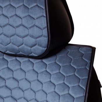 3 299 р. Комплект накидок на сиденья Lord Autofashion Тейлор (велюр, 2 места)   (Серо-голубой 290)  с доставкой в г. Воронеж. Увеличить фотографию 3