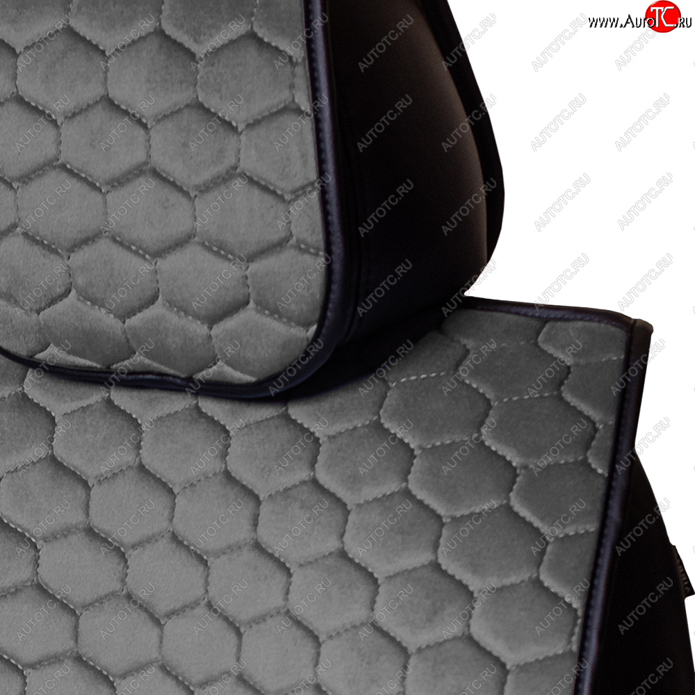 3 299 р. Комплект накидок на сиденья Lord Autofashion Тейлор (велюр, 2 места)   (Серый 715)  с доставкой в г. Воронеж