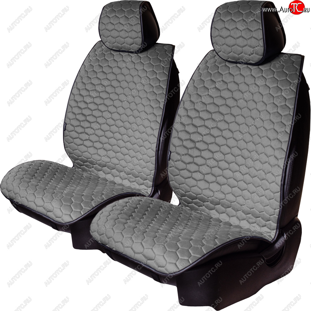 6 799 р. Комплект накидок на сиденья Lord Autofashion Тейлор (велюр, 5 мест)   (Серый 715)  с доставкой в г. Воронеж