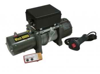 Лебёдка электрическая 6000 lbs 2722 кг Electric Winch (влагозащищенная)  (стальной трос)