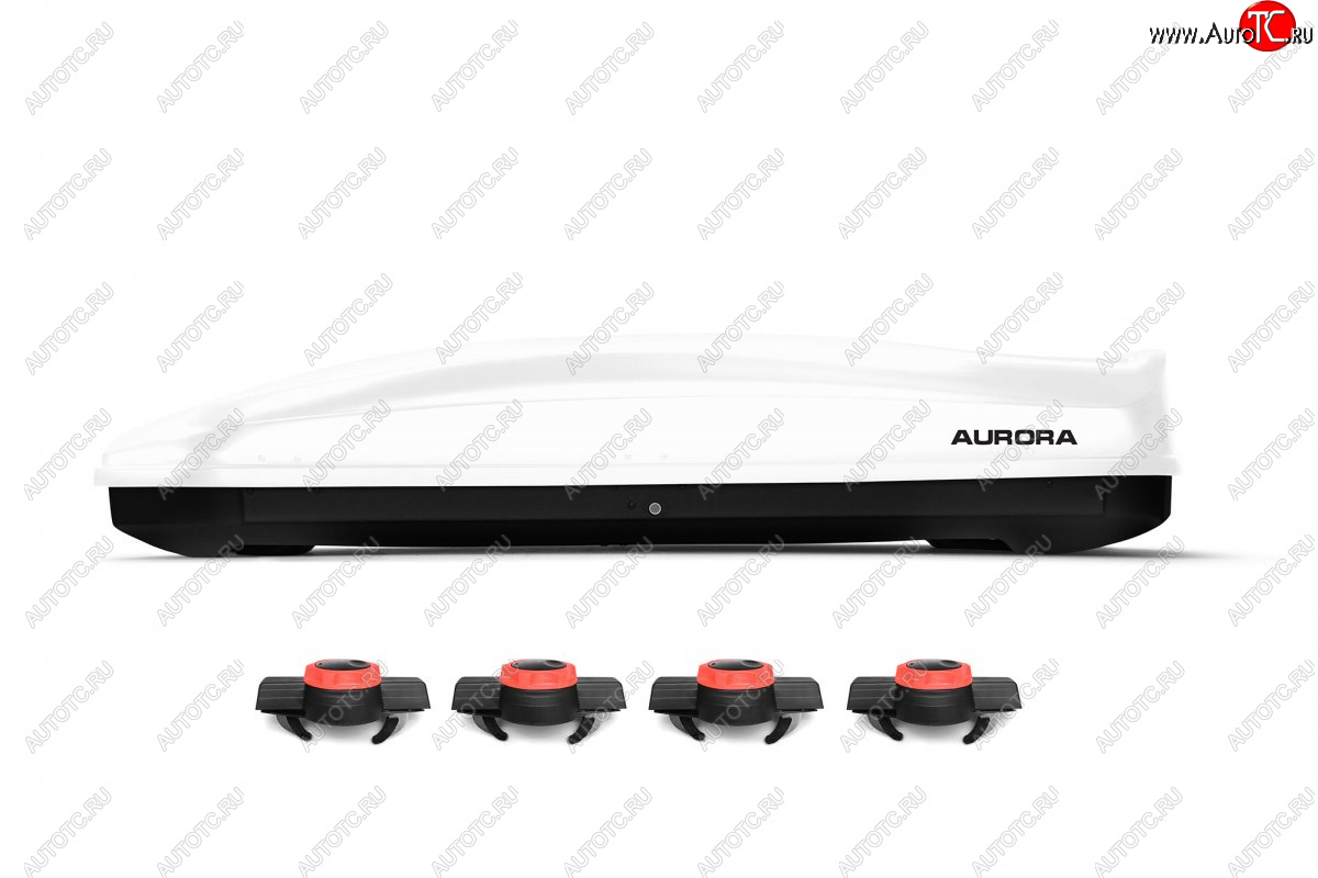 24 099 р. Багажный бокс AURORA (560 л/213x84x42 см, двусторонний, крепление краб) на крышу   (White LC)  с доставкой в г. Воронеж