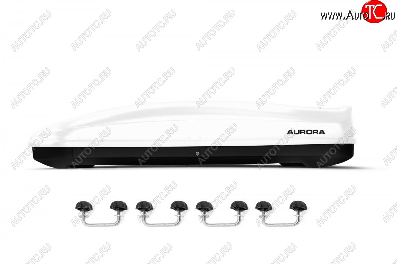 26 099 р. Багажный бокс AURORA (560 л/213x84x42 см, двусторонний, крепление скоба) на крышу   (White Glossy)  с доставкой в г. Воронеж
