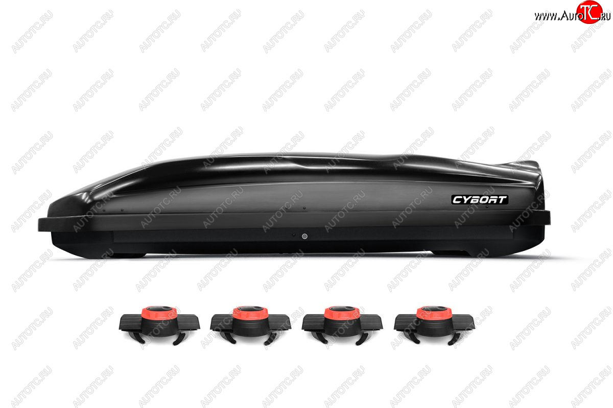 37 999 р. Багажный бокс CYBORT CarGO (580 л./216x85x46 см, двусторонний, крепление краб) на крышу   (Black Glossy)  с доставкой в г. Воронеж