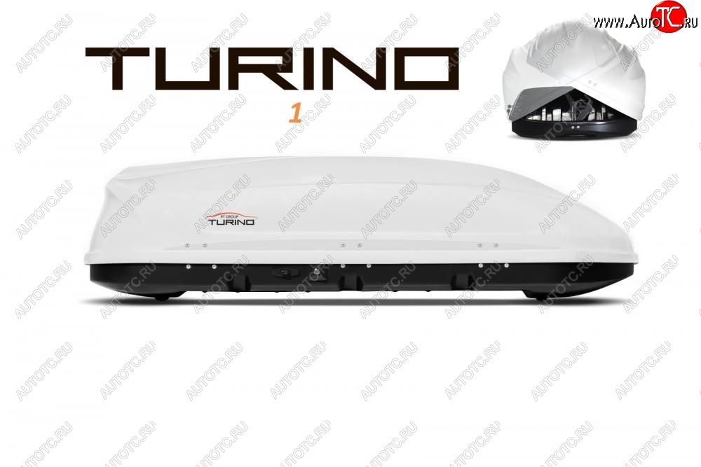 23 199 р. Автобокс PT GROUP (410л., 177х81х46, двустороннее открывание) Turino 1 белый   (Белый)  с доставкой в г. Воронеж
