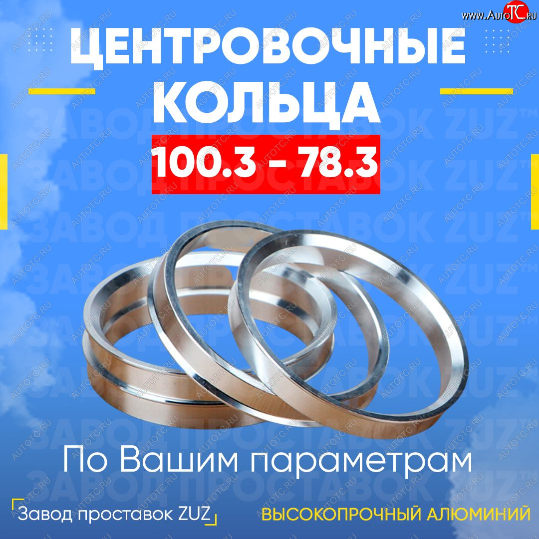 1 849 р. Алюминиевое центровочное кольцо   (4 шт) ЗУЗ 78.3 x 100.3   с доставкой в г. Воронеж