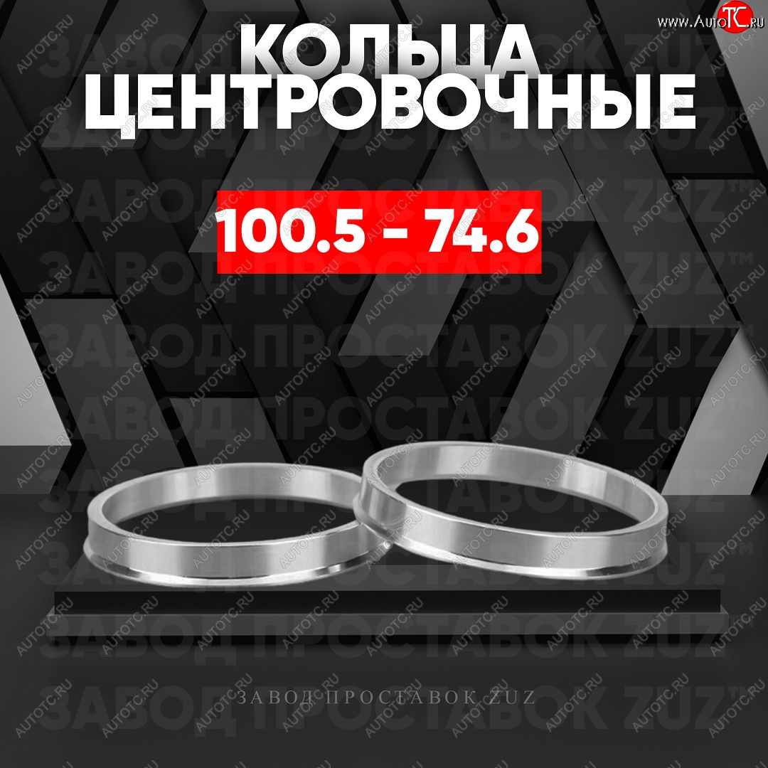 1 849 р. Алюминиевое центровочное кольцо   (4 шт) ЗУЗ 74.6 x 100.5    с доставкой в г. Воронеж