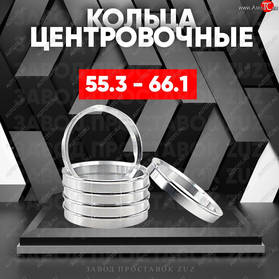 1 849 р. Алюминиевое центровочное кольцо (4 шт) ЗУЗ 55.3 x 66.1    с доставкой в г. Воронеж
