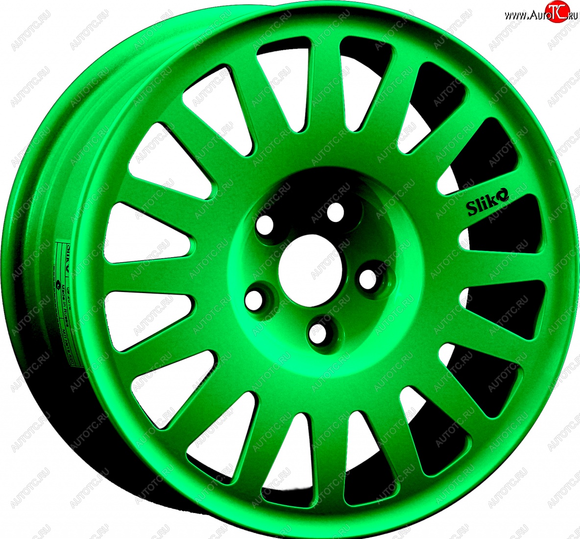 7 460 р. Кованый диск Slik Classic Sport L-1823S 5.5x15   (RAL 6038 ярко-зеленый (6038))  с доставкой в г. Воронеж