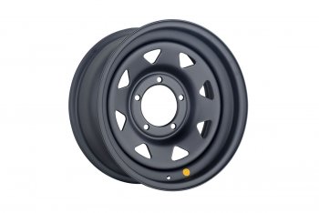 Штампованый диск OFF-ROAD Wheels (стальной усиленный, треугольник мелкий - черный матовый). 7.0 x 16 