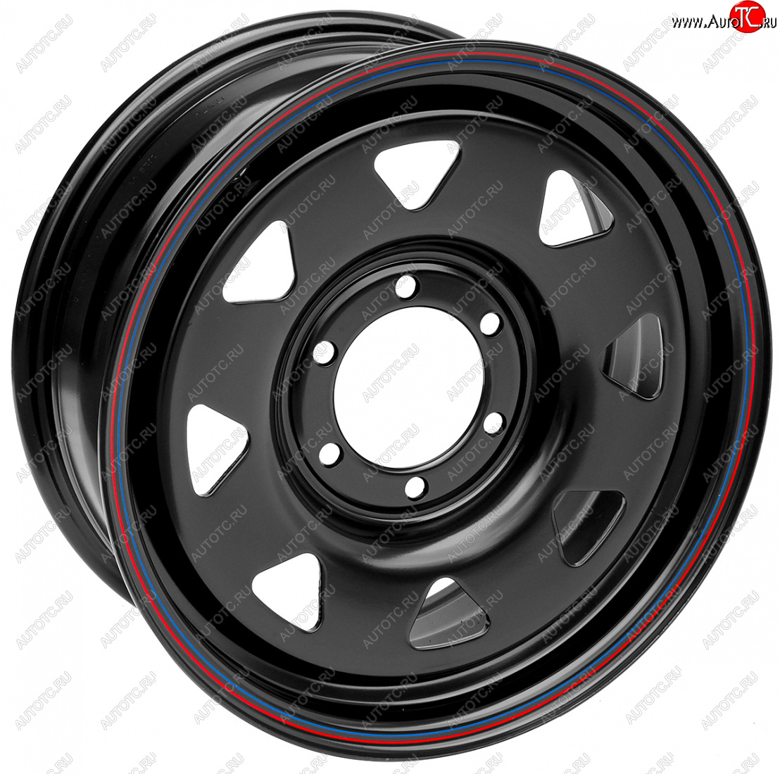 7 649 р. Штампованый диск OFF-ROAD Wheels (стальной усиленный, треугольник мелкий - черный). 7.0 x 17    с доставкой в г. Воронеж