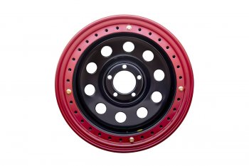 15 349 р. Штампованый диск OFF-ROAD Wheels (усиленный, с бедлоком) 8.0x16   (Цвет: черный-красный)  с доставкой в г. Воронеж. Увеличить фотографию 2