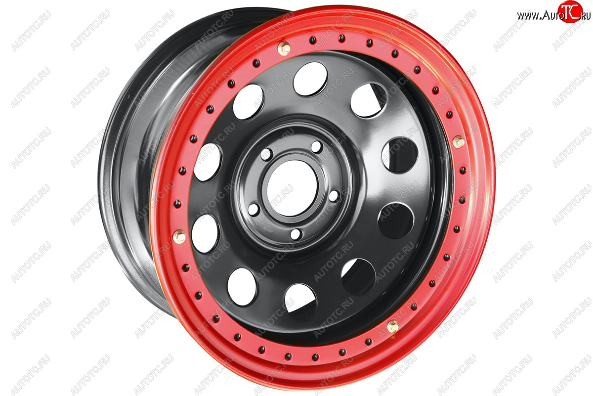 13 999 р. Штампованый диск OFF-ROAD Wheels (усиленный, с бедлоком) 8.0x17   (Цвет: черный-красный)  с доставкой в г. Воронеж