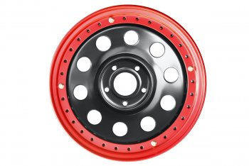 13 999 р. Штампованый диск OFF-ROAD Wheels (усиленный, с бедлоком) 8.0x17   (Цвет: черный-красный)  с доставкой в г. Воронеж. Увеличить фотографию 2