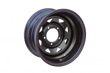 4 999 р. Штампованый диск OFF-ROAD Wheels (треугольник мелкий, усиленный, только на барабанные тормоза) 8.0x15   (Цвет: черный)  с доставкой в г. Воронеж. Увеличить фотографию 2