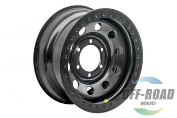 15 349 р. Штампованый диск OFF-ROAD Wheels (стальной усиленный с двойным бедлоком, круг - черный/красный). 8.0 x 16    с доставкой в г. Воронеж. Увеличить фотографию 7
