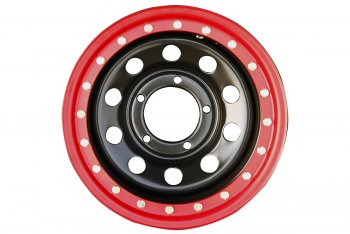 11 799 р. Штампованый диск OFF-ROAD Wheels (стальной усиленный с бедлоком, круг - черный/красный). 8.0 x 15    с доставкой в г. Воронеж. Увеличить фотографию 3