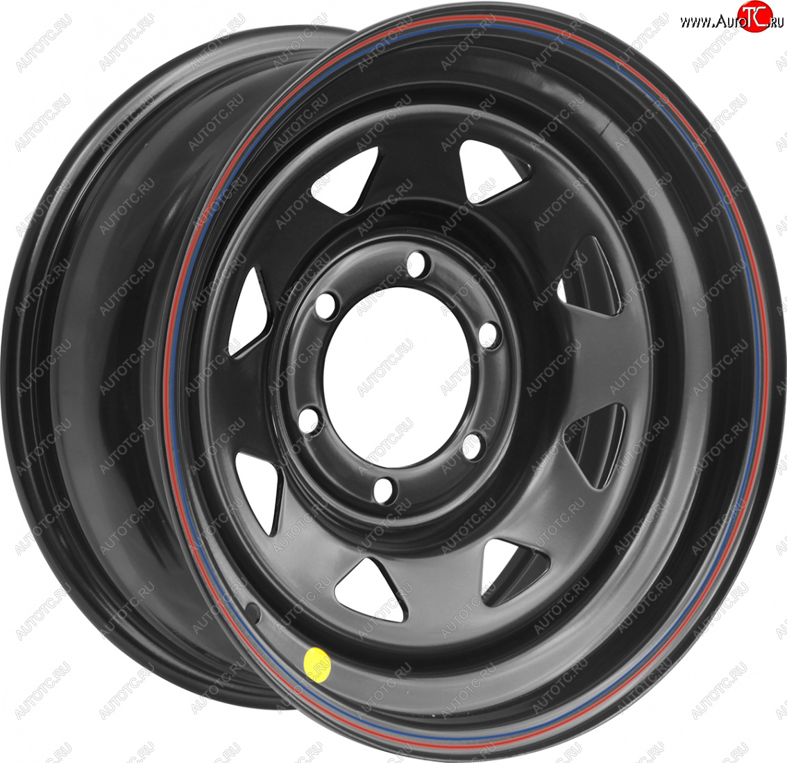 7 569 р. Штампованый диск OFF-ROAD Wheels (стальной усиленный, треугольник мелкий - черный). 10.0 x 16    с доставкой в г. Воронеж