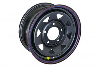 Штампованый диск OFF-ROAD Wheels (усиленный, треугольник мелкий) 6.5x15  (Цвет: черный)