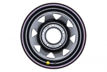5 699 р. Штампованый диск OFF-ROAD Wheels (усиленный, треугольник мелкий) 6.5x15   (Цвет: черный)  с доставкой в г. Воронеж. Увеличить фотографию 2