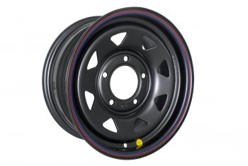 Штампованый диск OFF-ROAD Wheels (усиленный, треугольник мелкий) 7.0x15  (Цвет: черный)