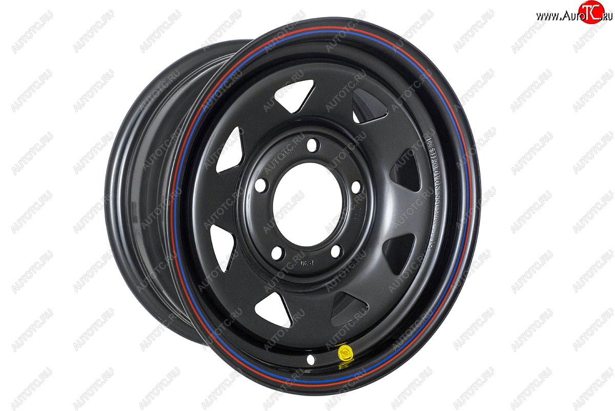 5 999 р. Штампованый диск OFF-ROAD Wheels (усиленный, треугольник мелкий) 7.0x15   (Цвет: черный)  с доставкой в г. Воронеж