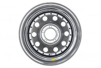 7 349 р. Штампованый диск OFF-ROAD Wheels (усиленный, круг) 8.0x15   (Цвет: хром)  с доставкой в г. Воронеж. Увеличить фотографию 2