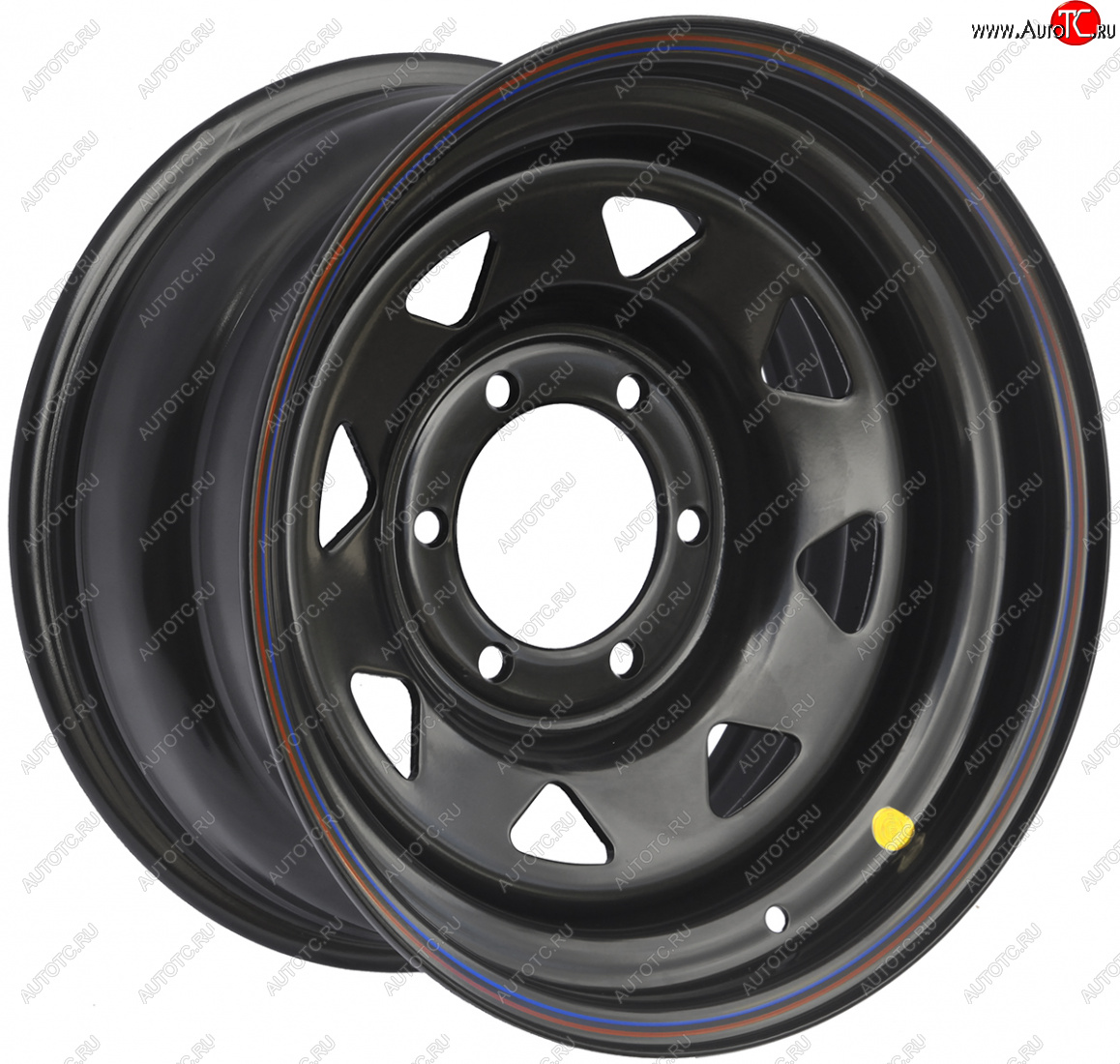 6 599 р. Штампованый диск OFF-ROAD Wheels (стальной усиленный, треугольник мелкий - черный). 8.0 x 16    с доставкой в г. Воронеж
