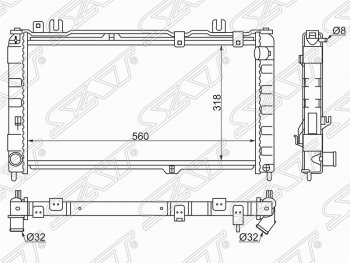 Радиатор двигателя (трубчатый) SAT Лада Гранта 2190 седан дорестайлинг (2011-2017)