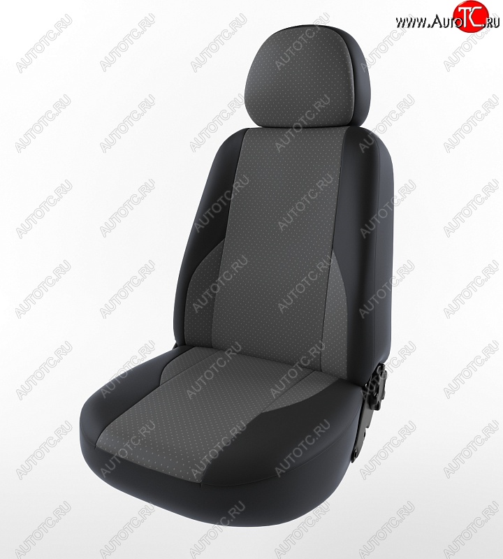 6 549 р. Чехлы для сидений Lord Autofashion Вегас (экокожа)  Лада Калина ( 1118,  1117,  1119,  2192) (2004-2018) седан, универсал, хэтчбек (Черный, вставка серая)  с доставкой в г. Воронеж