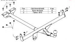 2 989 р. Фаркоп Лидер Плюс Лада 2106 (1975-2005) (Без электропакета)  с доставкой в г. Воронеж. Увеличить фотографию 2