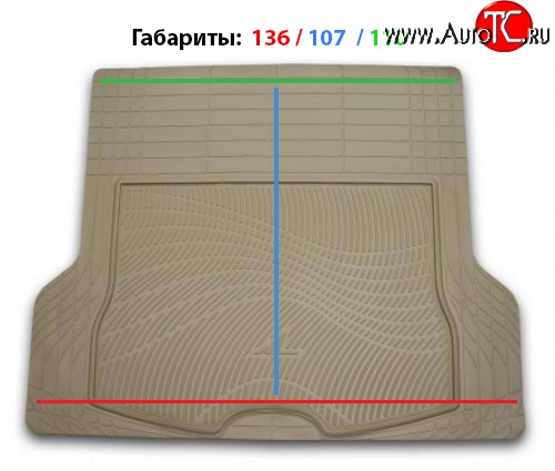 6 699 р. Универсальный коврик в багажник Element-Autofamily (полиуретан) Skoda Octavia A7 дорестайлинг универсал (2012-2017) (бежевый)  с доставкой в г. Воронеж